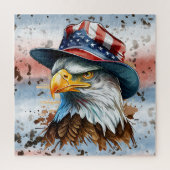 Patriotic Eagle Red White Blue America Puzzle (Vertikal)