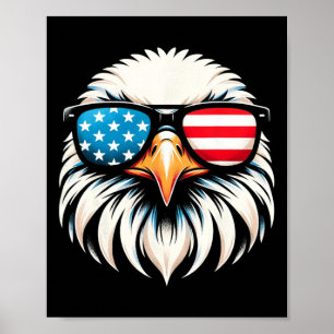Patriotic Eagle Red White Usa Flag Adler 4. Poster
