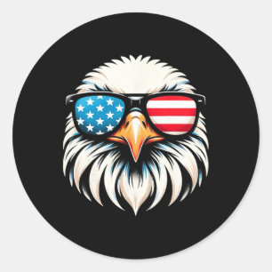 Patriotic Eagle Red White Usa Flag Adler 4. Runder Aufkleber