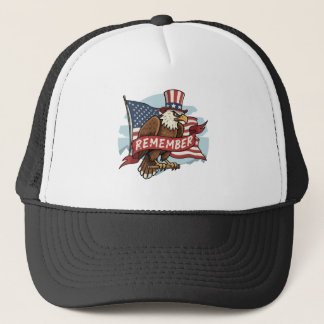 Patriotic Eagle "Remember" American Flag Design Truckerkappe