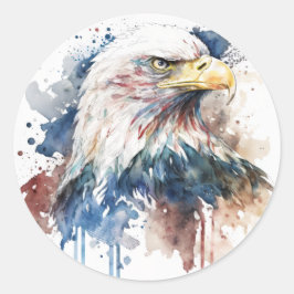 Patriotic Eagle Runder Aufkleber