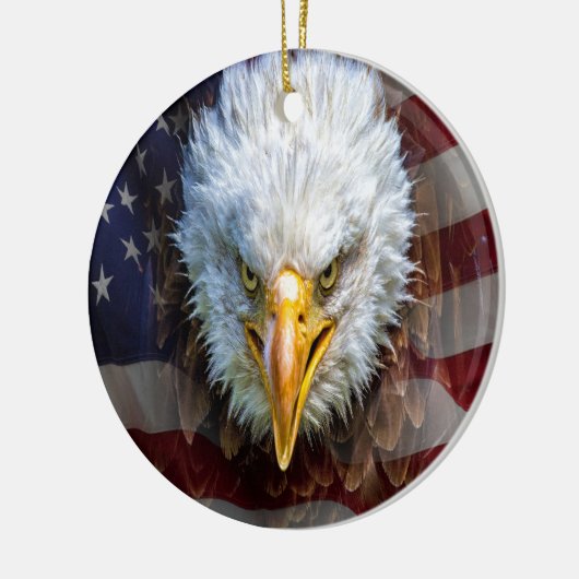 Patriotic Eagle - Siehe Rückseite Keramik Ornament (Links)