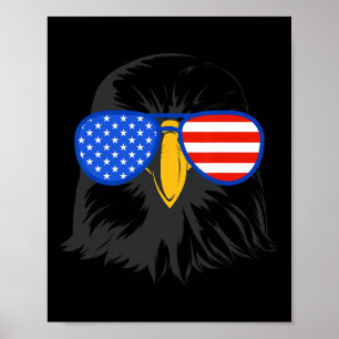 Patriotic Eagle Sungles 4. Juli USA Byld Poster