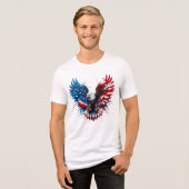Patriotic Eagle T-Shirt – American Flag Wings Art  Tri-Blend Shirt (Vorderseite voll)