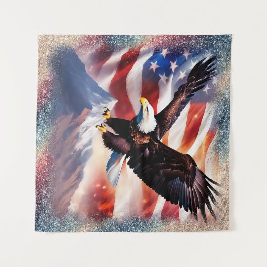 Patriotic Eagle Tapestry Wandteppich (Vorderseite (Horizontal))