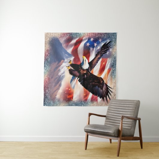 Patriotic Eagle Tapestry Wandteppich (Beispiel (Horizontal))