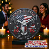 Patriotic Eagle United States Große Wanduhr