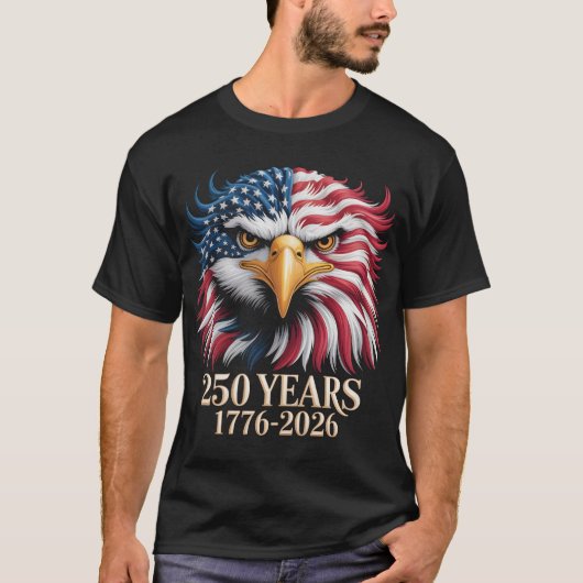 Patriotic Eagle USA 250th Anniversary T-Shirt 1776 (Vorderseite)