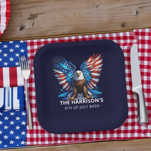 Patriotic Eagle USA 4. Juli Pappteller
