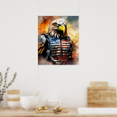 Patriotic Eagle | USA | Amerikanische Militäropera Poster (Küche)