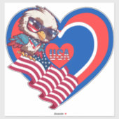 patriotic eagle USA Custom-Cut Vinyl Sticker (Blatt)