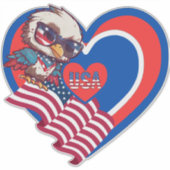 patriotic eagle USA Custom-Cut Vinyl Sticker (Vorderseite)