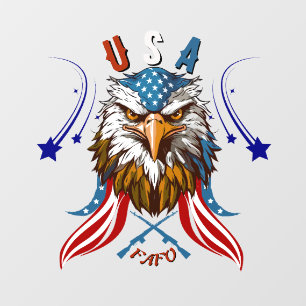 Patriotic Eagle USA FAFO Fensteraufkleber