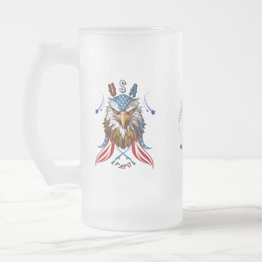 Patriotic Eagle USA FAFO Patriotische Tasse (Links)