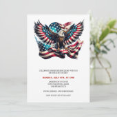 Patriotic Eagle USA Flag 4. Juli Einladungen (Stehend Vorderseite)