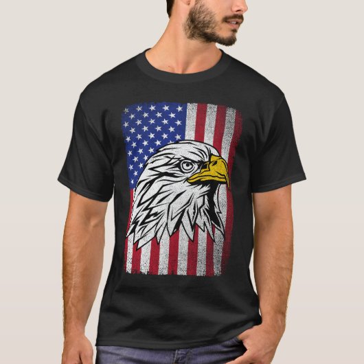 Patriotic Eagle USA Flag 4. Juli  T-Shirt (Vorderseite)
