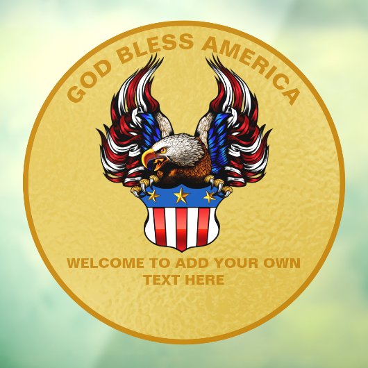 Patriotic Eagle USA Flag Gold anpassen Fensteraufkleber (Blatt 3)