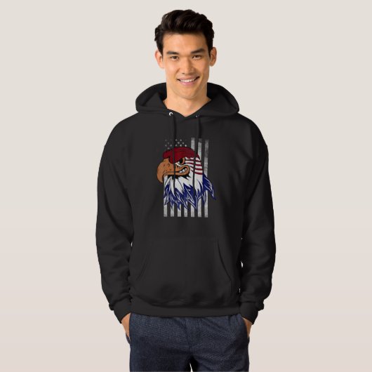 Patriotic Eagle Usa Merica 4. Juli American Fl Hoodie (Vorne ganz)