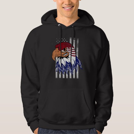 Patriotic Eagle Usa Merica 4. Juli American Fl Hoodie (Vorderseite)