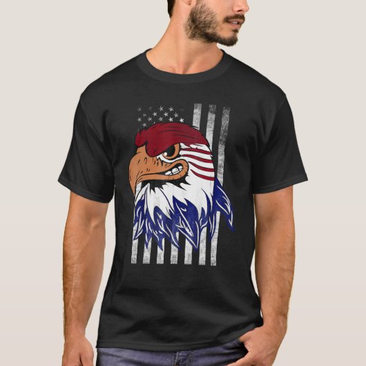 Patriotic Eagle Usa Merica 4. Juli American Fl T-Shirt (Vorderseite)