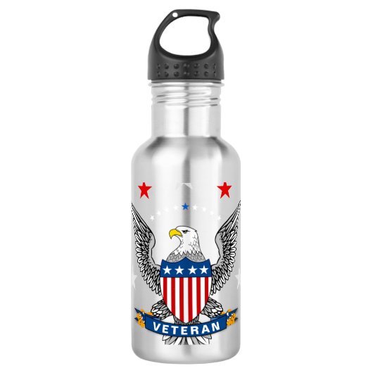 Patriotic Eagle Veteran Edelstahlflasche (Vorderseite)