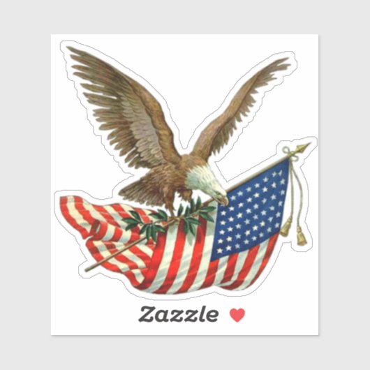 Patriotic Eagle Vinyl Sticker (Blatt)