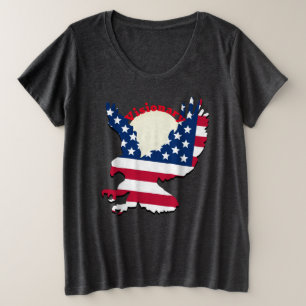 Patriotic Eagle Visionary American Flag Design Große Größe T-Shirt