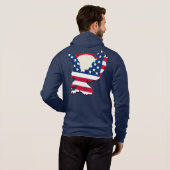 Patriotic Eagle Visionary American Flag Design Hoodie (Schwarz voll)