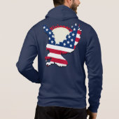 Patriotic Eagle Visionary American Flag Design Hoodie (Rückseite)