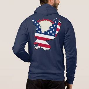 Patriotic Eagle Visionary American Flag Design Hoodie