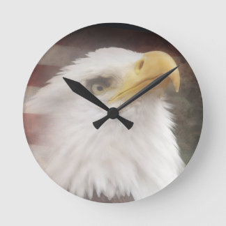 Patriotic Eagle Wall Clock – American Decor Runde Wanduhr