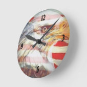 Patriotic Eagle Wall Clock Runde Wanduhr (Winkel)
