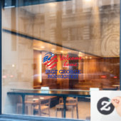 Patriotic Eagle Welcome Zuhause Militär Member Win Fensteraufkleber (Café-Fenster)