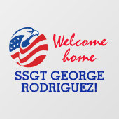 Patriotic Eagle Welcome Zuhause Militär Member Win Fensteraufkleber (Blatt)