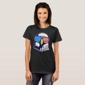Patriotic Eagle with Sunglasses Fourth Of July Men T-Shirt (Vorne ganz)