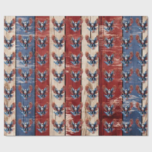 Patriotic Eagle Wrapping Paper Geschenkpapier (Flach)