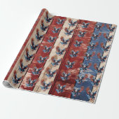 Patriotic Eagle Wrapping Paper Geschenkpapier (Ungerollt)