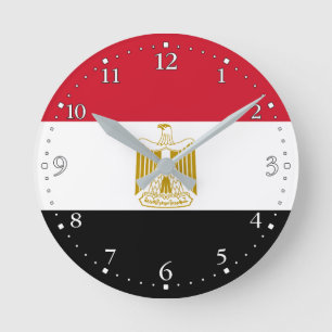 Patriotic Egypt Flag Runde Wanduhr