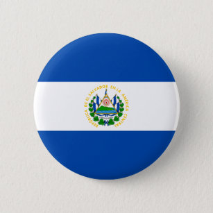 Patriotic El Salvador Flag Button