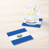Patriotic El Salvador Flag Rechteckiger Pappuntersetzer (Vor Ort)