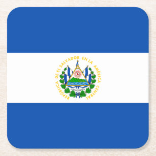 Patriotic El Salvador Flag Rechteckiger Pappuntersetzer