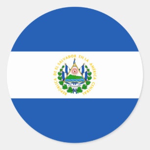 Patriotic El Salvador Flag Runder Aufkleber