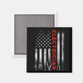 Patriotic Electrician American Flag Fathers Day Magnet (Vorderseite/Rückseite)
