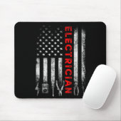 Patriotic Electrician American Flag Fathers Day Mousepad (Mit Mouse)