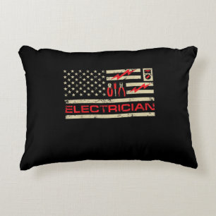 Patriotic Electrician American Flag Weihnachtsfeie Dekokissen
