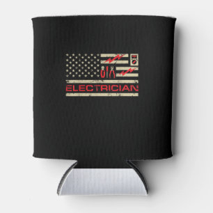 Patriotic Electrician American Flag Weihnachtsfeie Dosenkühler