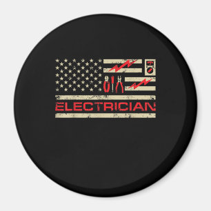Patriotic Electrician American Flag Weihnachtsfeie Magnet