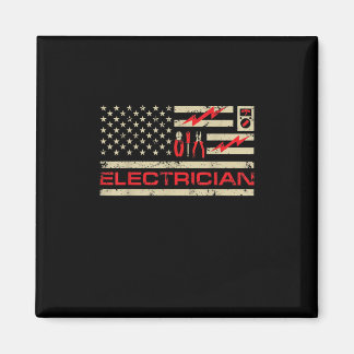 Patriotic Electrician American Flag Weihnachtsfeie Magnet