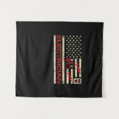 Patriotic Electrician American Flag Weihnachtsfeie Wandteppich (Vorderseite (Horizontal))