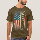 Patriotic Electrician spendet amerikanische Flagge T-Shirt (Vorderseite)
